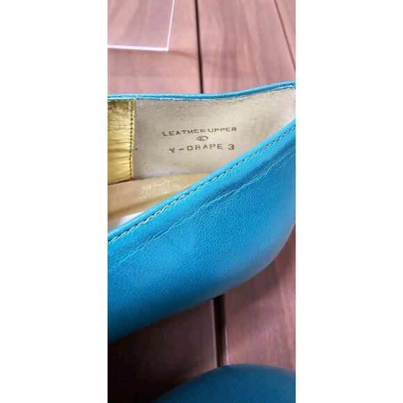 New VTG Enzo Angiolini Shoes Turquoise Medallion Slip‎ On Flats Leather RARE 6.5 - Picture 3 of 5